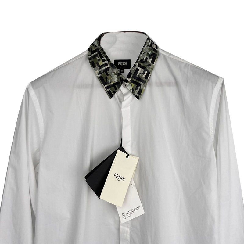 【精品】fendi芬迪 加州天空系列超帅男士衬衫 at 白色 40【图片 价格