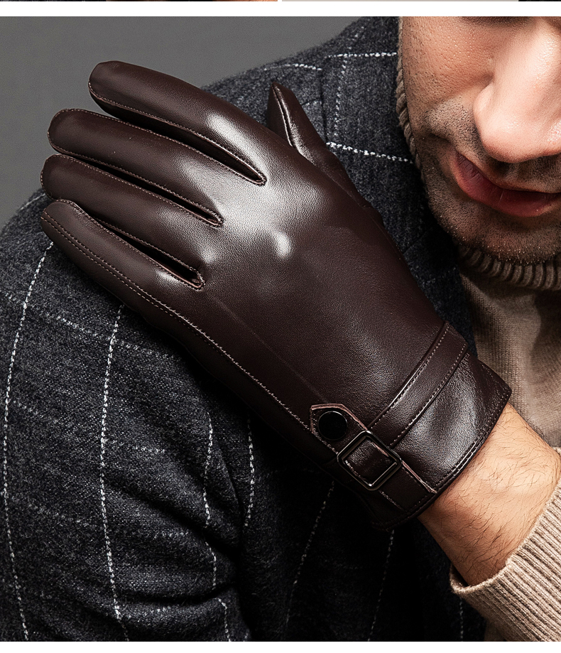 恒源祥旗舰官方店轻奢高端仿真皮手套男秋冬季加绒加厚保暖开车骑行触