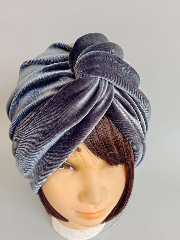 新品睡帽女我爱的复古潮流丝绒女帽多选几个颜色吧包头帽头巾帽黑色