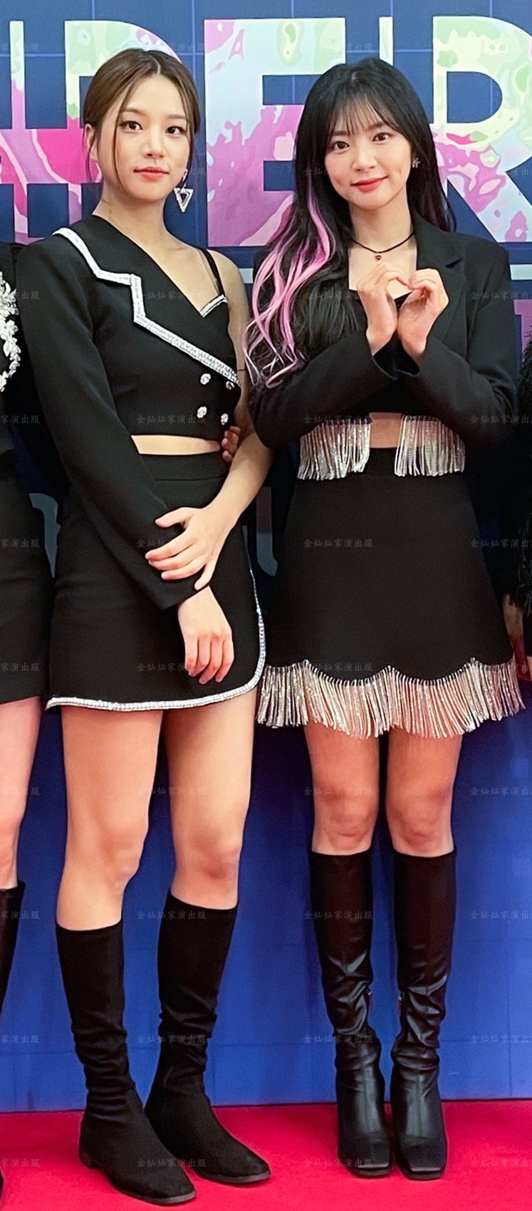 舒弗星女团爵士舞韩舞表演出服打歌服装西装裙舞台套装jazz黑色成人