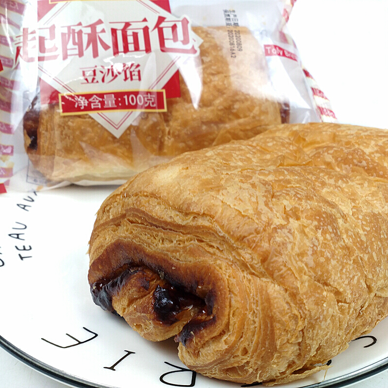 桃李起酥面包豆沙馅夹心100g4袋装整箱现做早餐食休息小吃100gx8袋