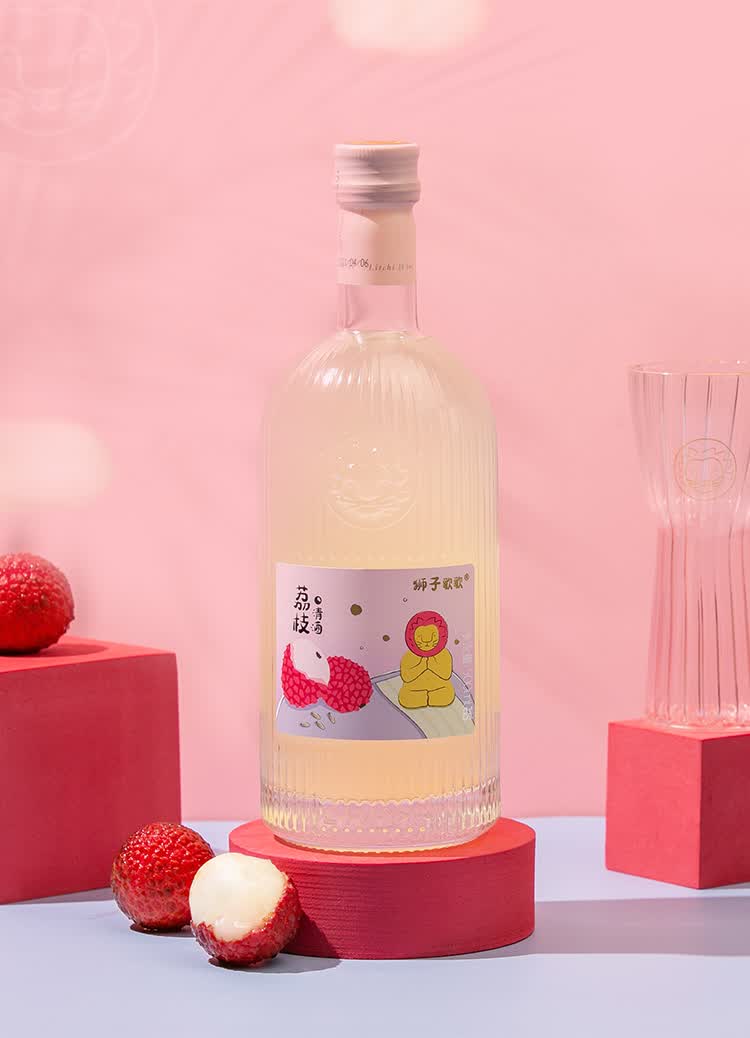 鹅娘 狮子歌歌果酒荔枝清酒柚子酒女士微醺低度甜酒500ml 荔枝单支
