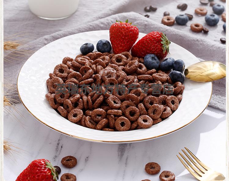 谷物圈维多滋麦巧克力脆麦圈儿童冲饮早餐麦片甜甜圈375g1盒谷物圈