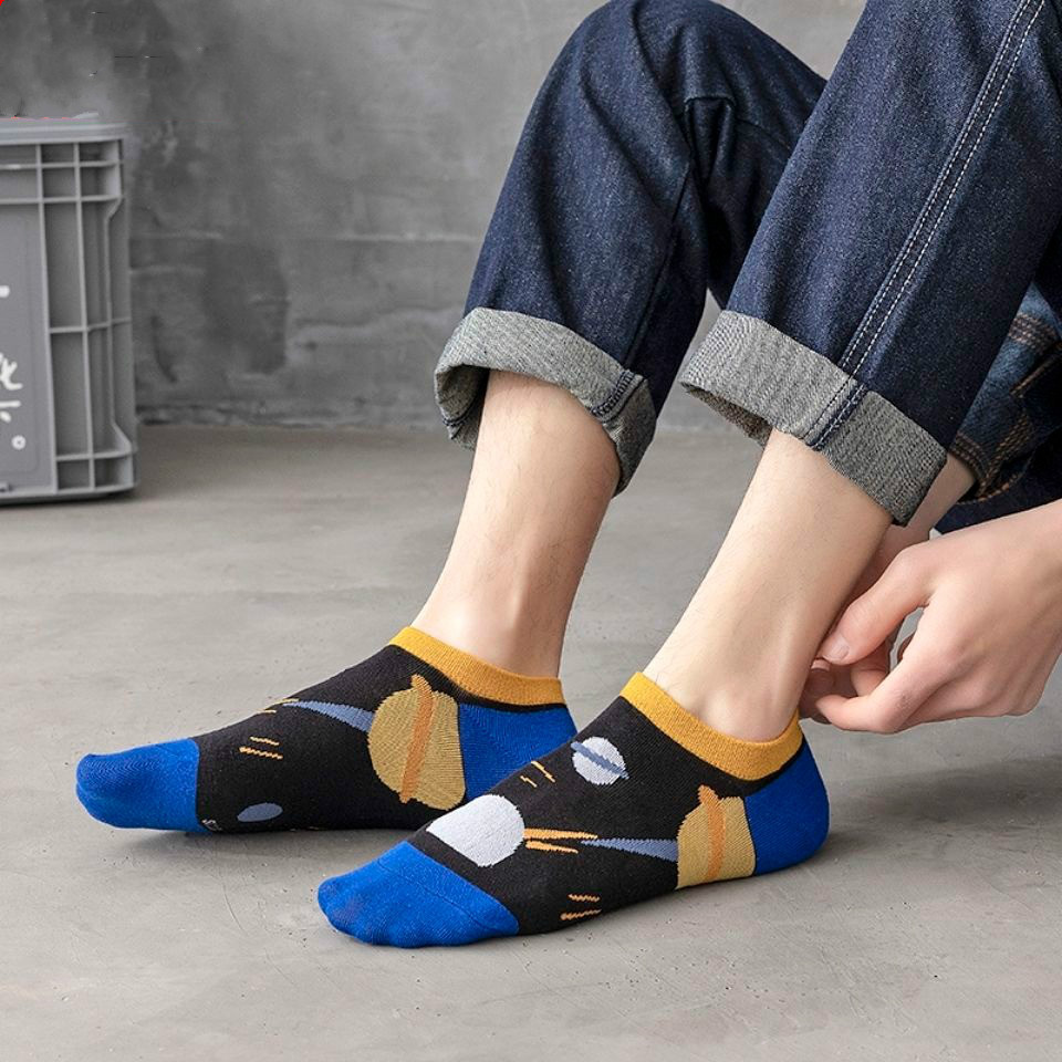 男孩袜子1115岁纯棉潮流袜子男士纯棉防臭袜子男款船袜百搭短袜运动