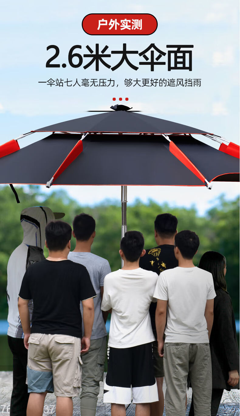 钓鱼伞遮阳钓鱼伞大伞抗风暴雨专用万向多功能折叠垂钓伞钓鱼雨伞仿晒