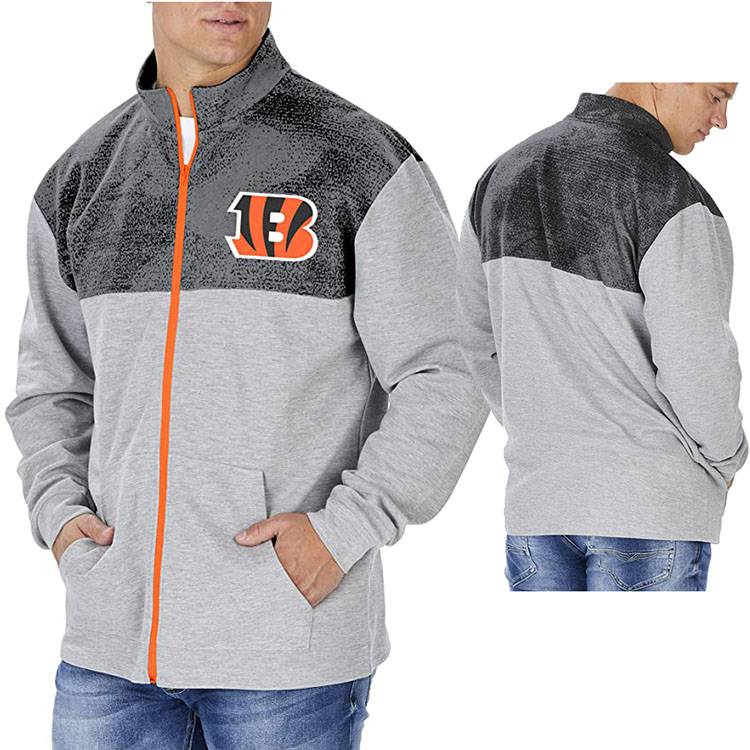 橄榄球服外套春秋nfl美式橄榄球男运动健身训练全拉链立领长袖拼接