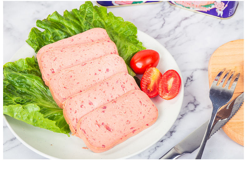 粤花午餐肉罐头粤花牌午餐肉罐头涮火锅猪肉早餐面包搭配猪肉即食1罐