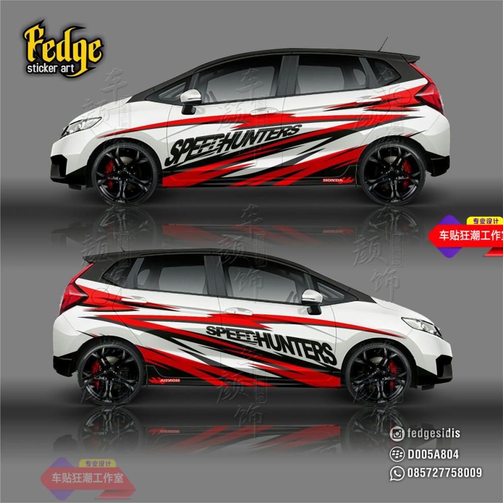 本田新老飞度赛车拉花适用于 雨燕改装车身贴纸 个性全车贴画 a【图片