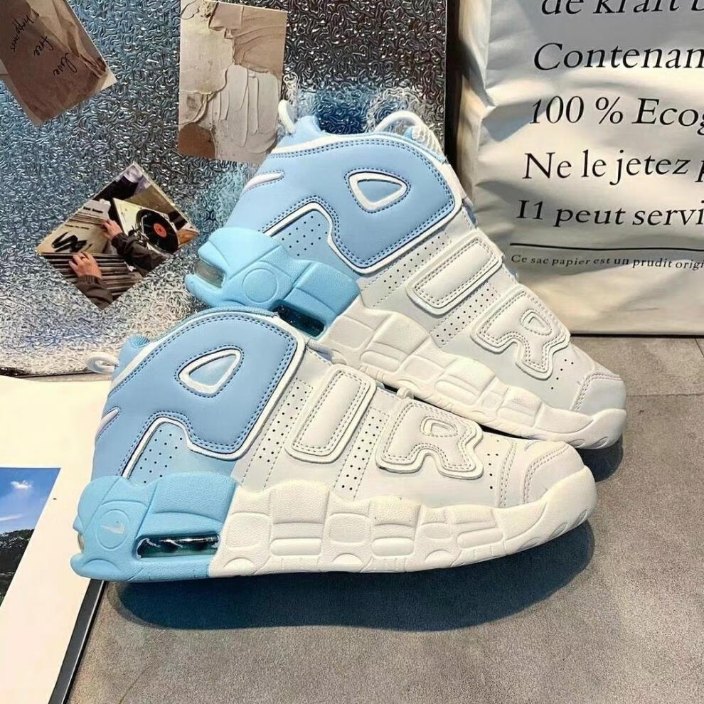 【海外名品 官方发售】皮蓬大air白淡蓝牛仔蓝篮球鞋ins超火学生情侣
