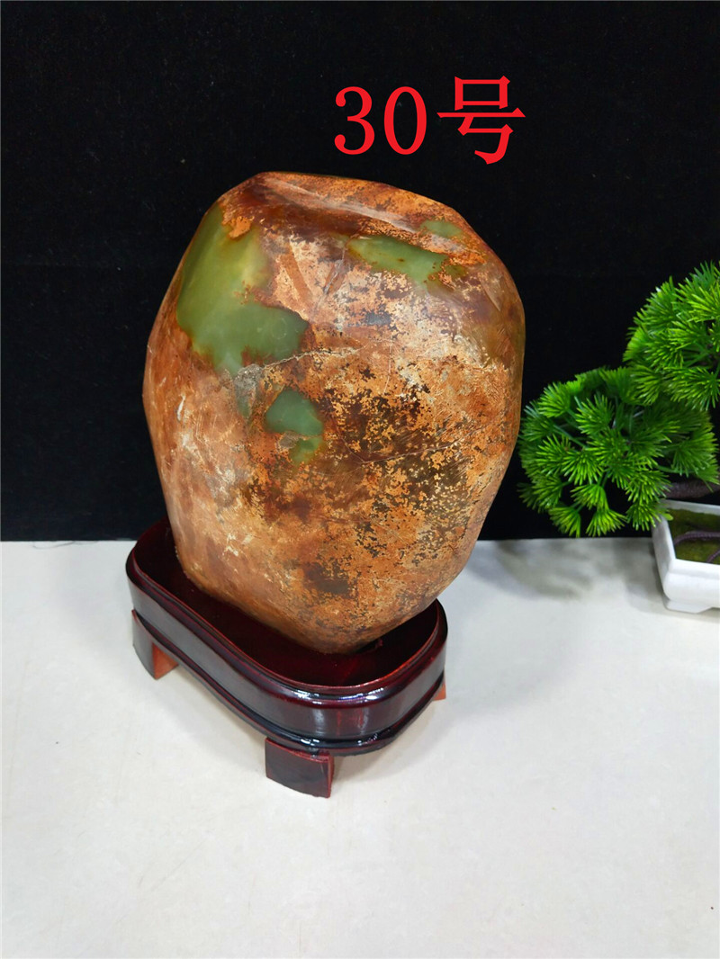 岫玉(蛇纹石质玉)玉石岫玉开窗原石观赏石收藏靠山石奇石家居办公室