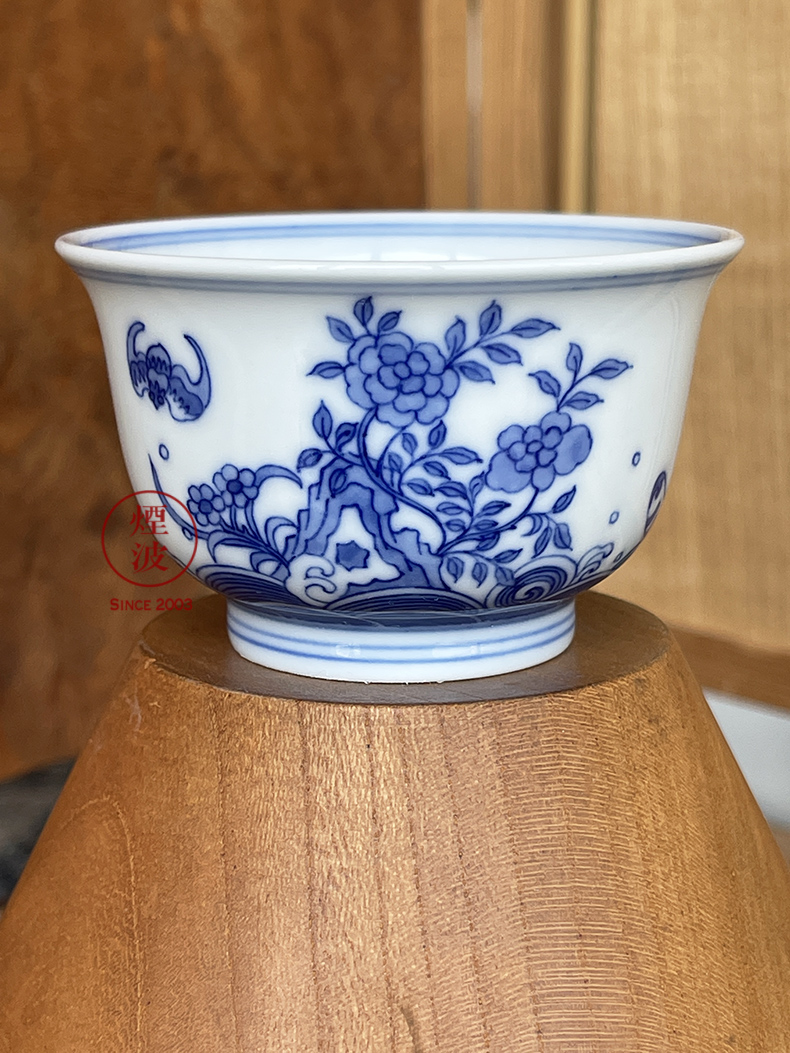 景德镇 春风祥玉 邹俊窑制款 青花布老虎 内画 虎年限定 小品杯【图片