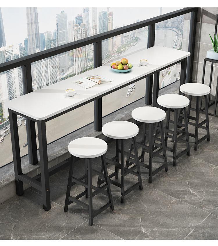 尼创吧台桌家用简约圆角小吧台窄桌子酒吧长条桌子餐桌奶茶店隔断吧台