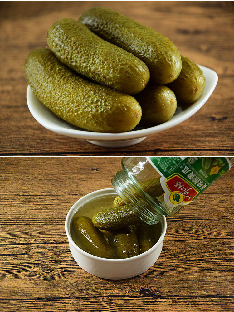 俄式酸黄瓜罐头750g东北酸黄瓜腌制小黄瓜酸脆泡菜西餐食材腌黄瓜 750
