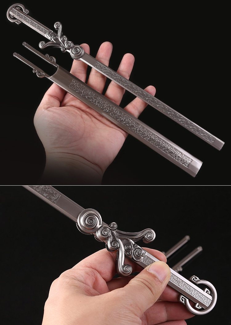 凌虚剑 秦时明月周边大号墨眉盖聂渊虹卫庄鲨齿张良凌虚剑天问兵模型