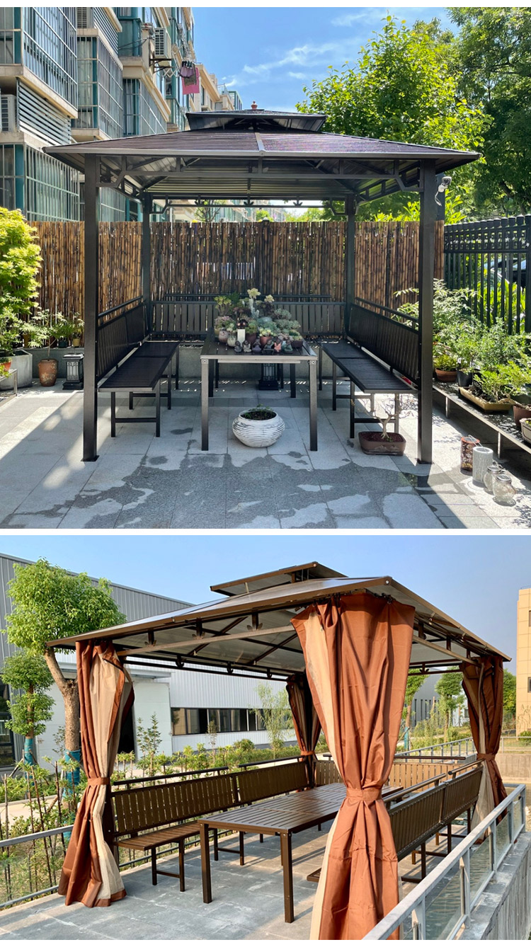 2022新款户外凉亭遮阳棚雨棚别墅庭院花园凉棚帐篷阳光板亭子室外露台