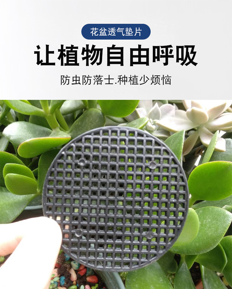 花盆垫片多肉黑色防漏垫子小花盆网垫盆底孔垫漏水不漏土塑料网纱25cm