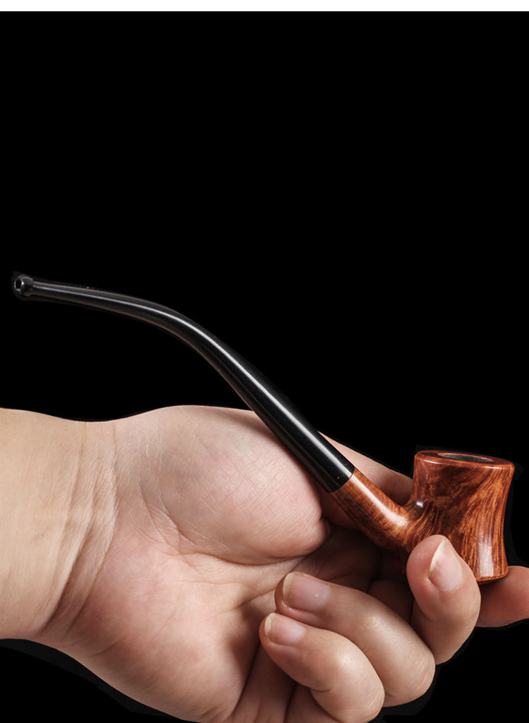 登喜路烟斗石楠木烟斗弯式可过滤烟斗长柄阅读3mm金属