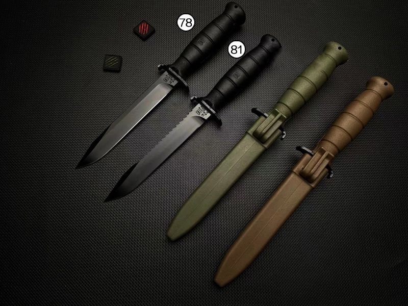 猛仕将格洛克78刀 格洛克81高硬度户外战术求生小直工具刀 黑色【图片