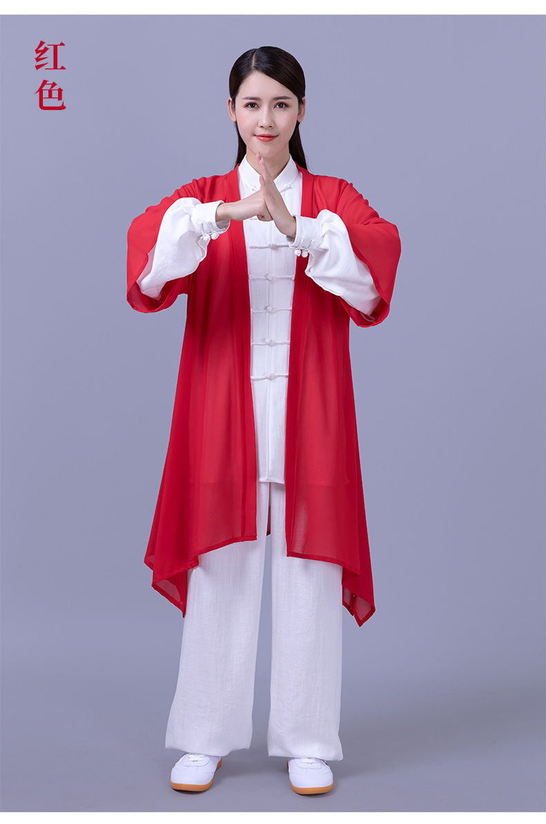 奈久留美 太极服披纱单件新款披风外披飘逸外搭男女风团体表演比赛