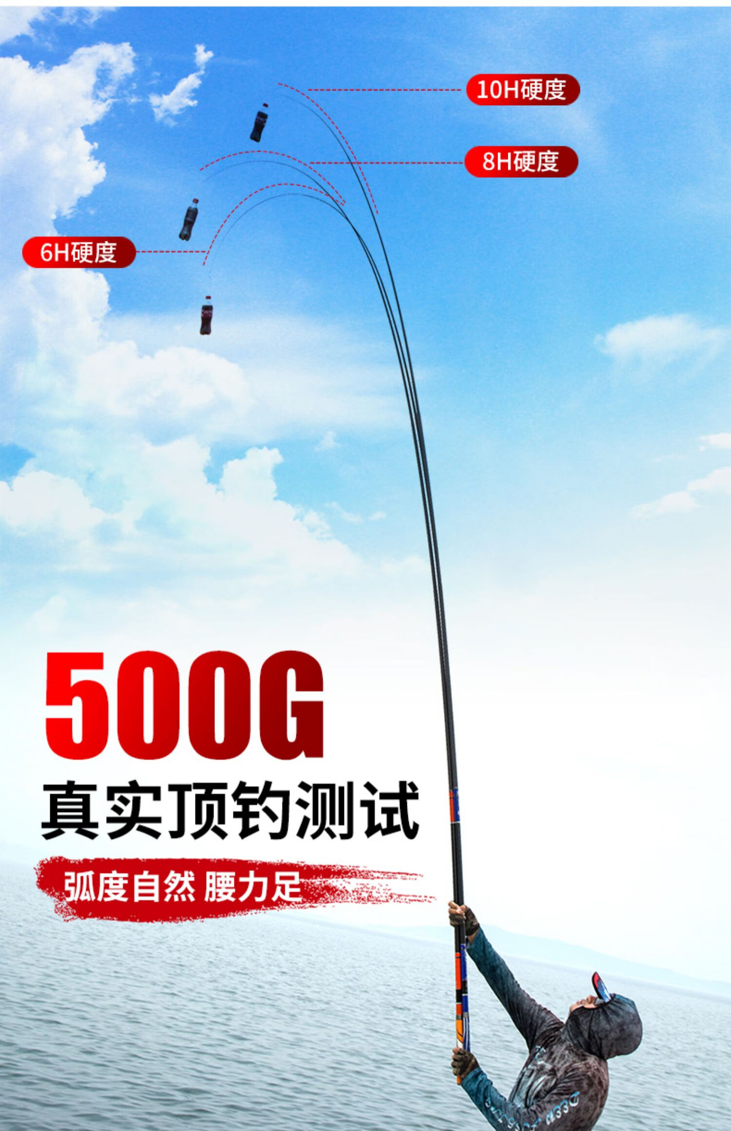 化氏一味汉鼎鱼竿黑坑手杆超轻超硬6h8h10h碳素19调罗非战斗台钓竿黑