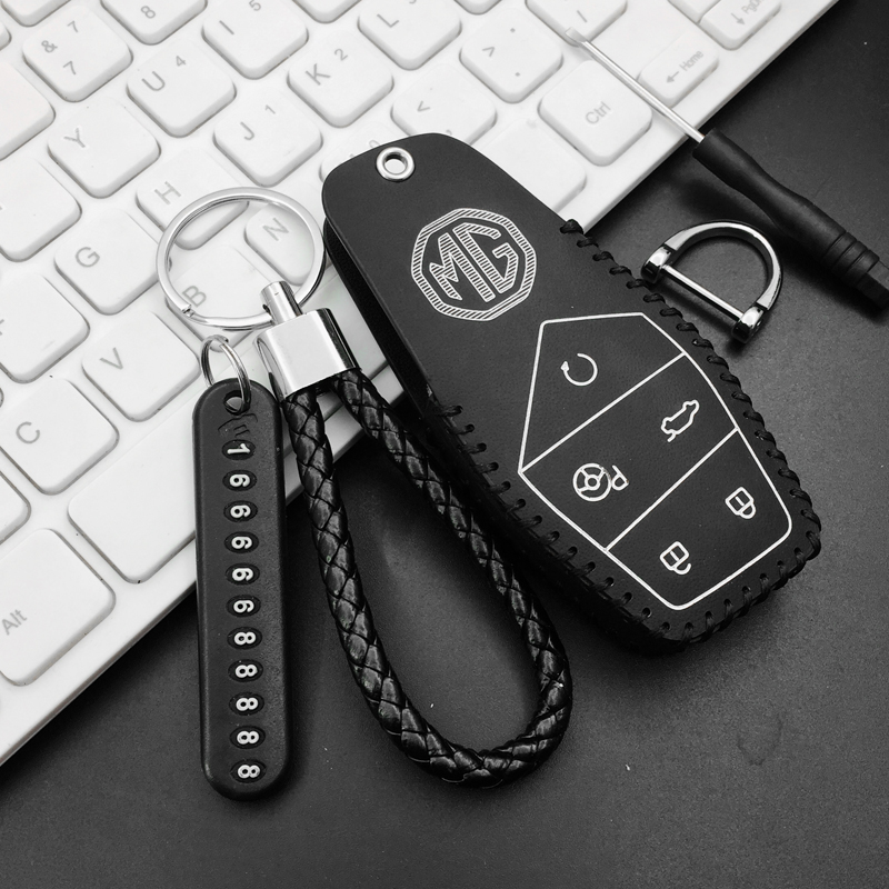 适用2022款名爵one钥匙套包上汽mg紧凑型suv遥控改装皮保护套扣黑白色