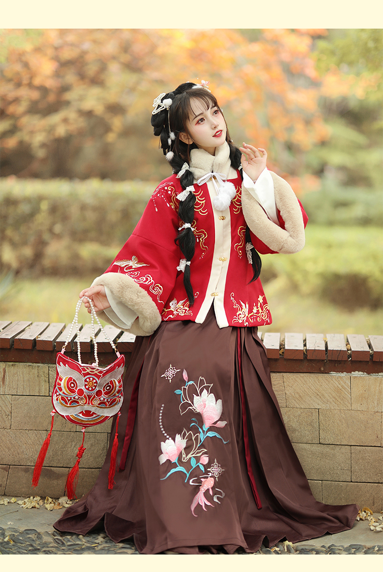 汉服女成人冬季女汉服古装冬装汉服冬季女装醉红妆明制汉服女中国风