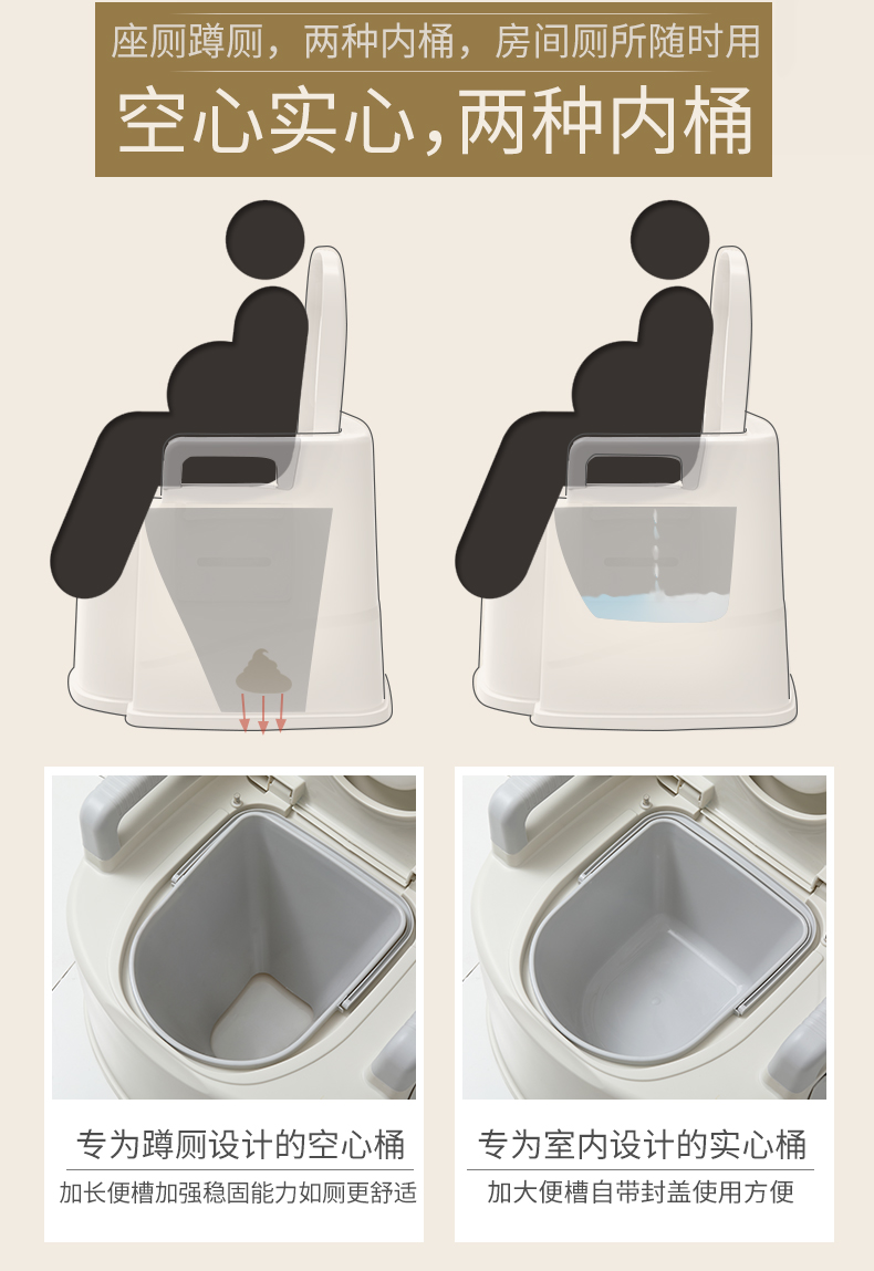 小米mi生态米家通用老人坐便器马桶家用可移动便携式老年人室内坐便椅