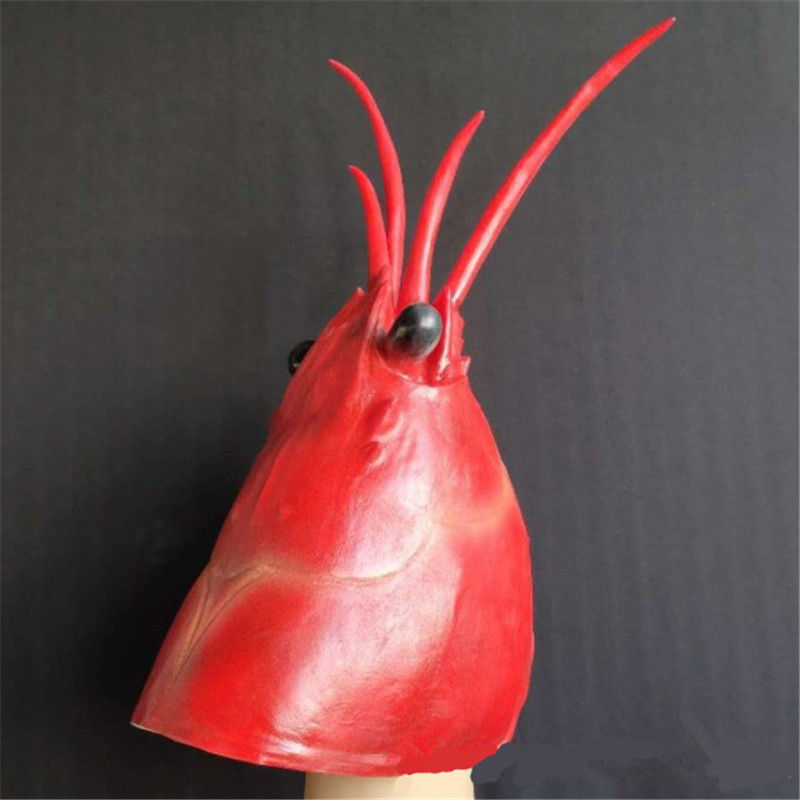 迷铭乐 创意恶搞怪可爱小龙虾头套 螃蟹爪子乳胶手套 大钳子虾兵蟹将