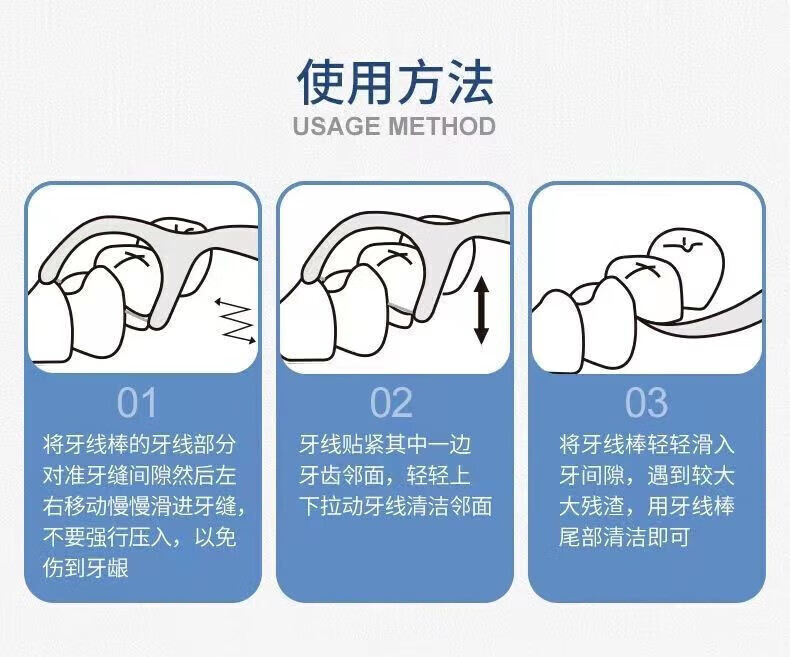 凡皙日杂小件品牙线棒牙线签细圆线剔牙签牙线家用200支4盒装