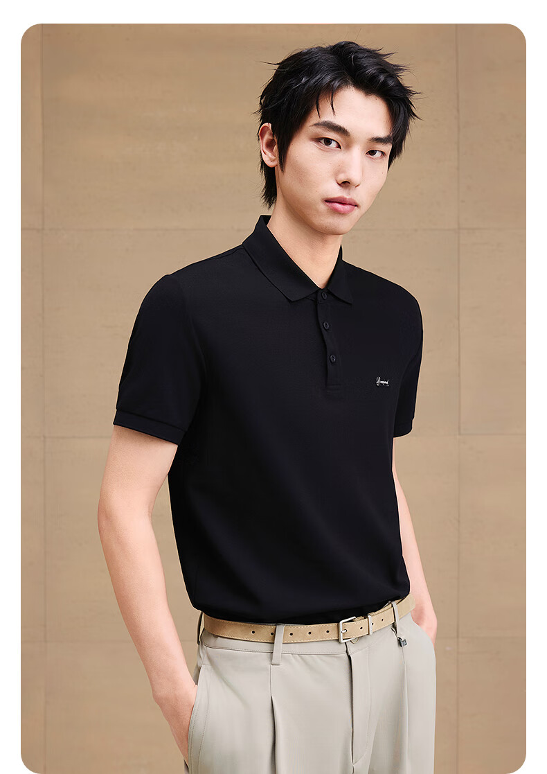 GXG Men's Acetate Cool Embroidered Polo Shirt Business Casual White 185/XXL 8