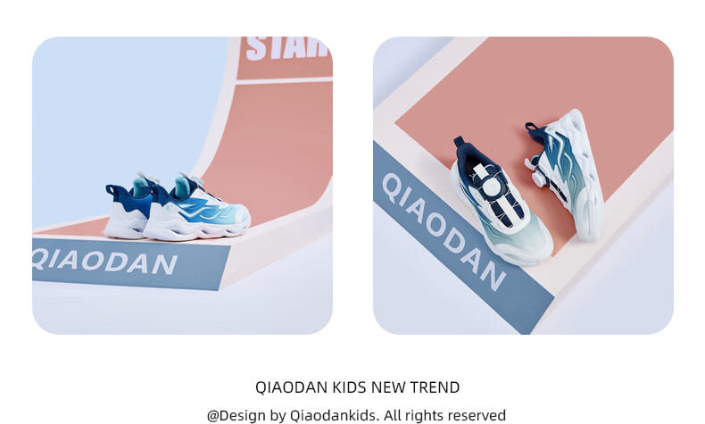 QIAODAN Boys' Running Shoes, Spring And Autumn Style Sneakers for Older Children, Kids' Rotary Buckle Shoes, Black/silver, Size 40 9