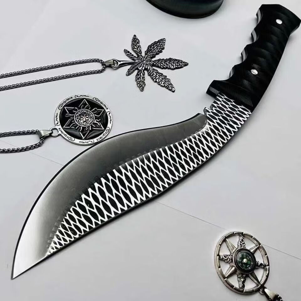 尼泊尔军弯刀户外刀具大号防身求生刀瑞士军刀特战野外锋利水果刀小刀