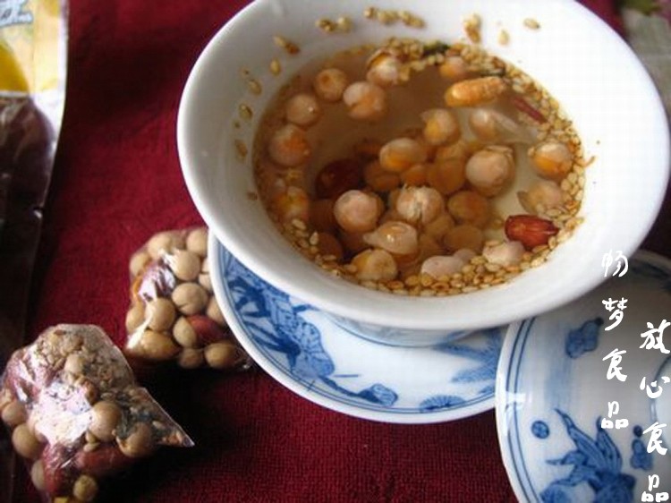 湖南特产 安化芝麻豆子茶 芝麻豌豆子姜盐茶300克30小包