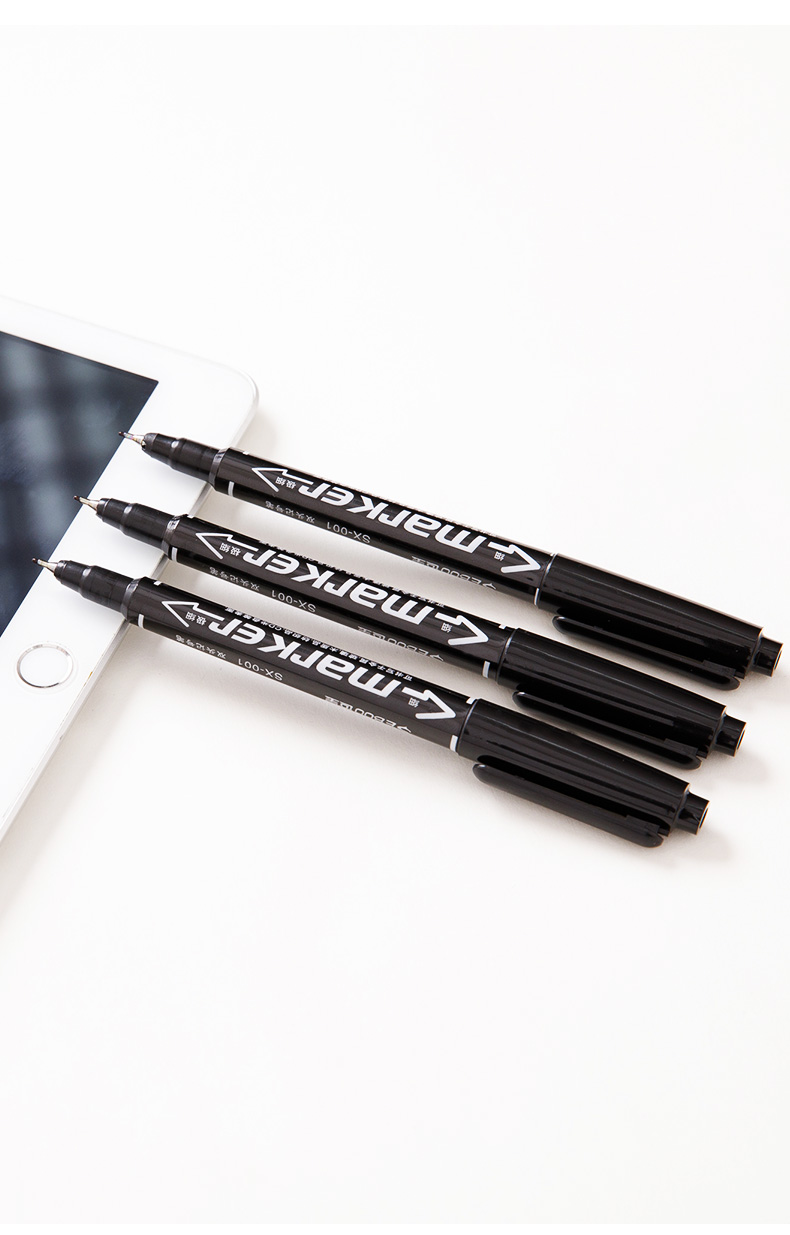 世宝seboo50支装油性记号笔小双头细勾线马克笔美术会议签字笔不可擦