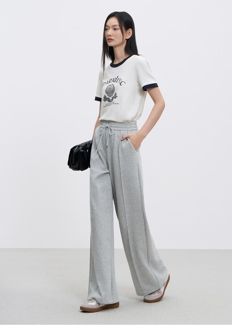 Taipingniao Women's Casual Pants, High-Waisted Cloud Pants, Spring Season, Soft And Skin-Friendly, Loose-Fitting, Slimming Wide-Leg Pants, Black, M 15