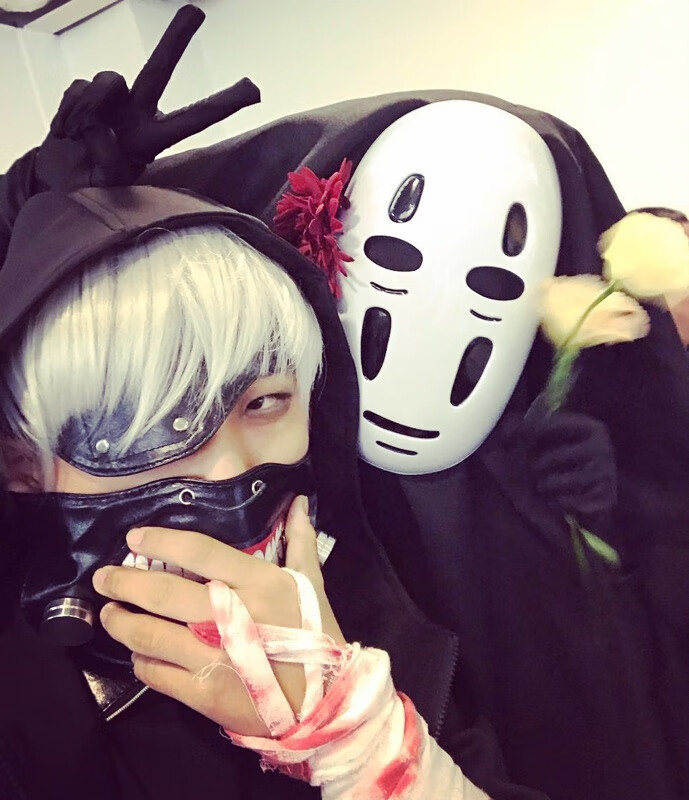 成人男女宫崎骏恐怖恶魔幽灵鬼 无脸男110-130 手套 面具【图片 价格