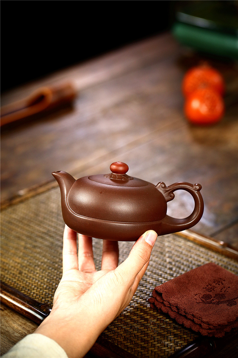 紫砂壶精品宜兴全手工原矿底槽青时来运转茶壶礼品茶具定制底槽青