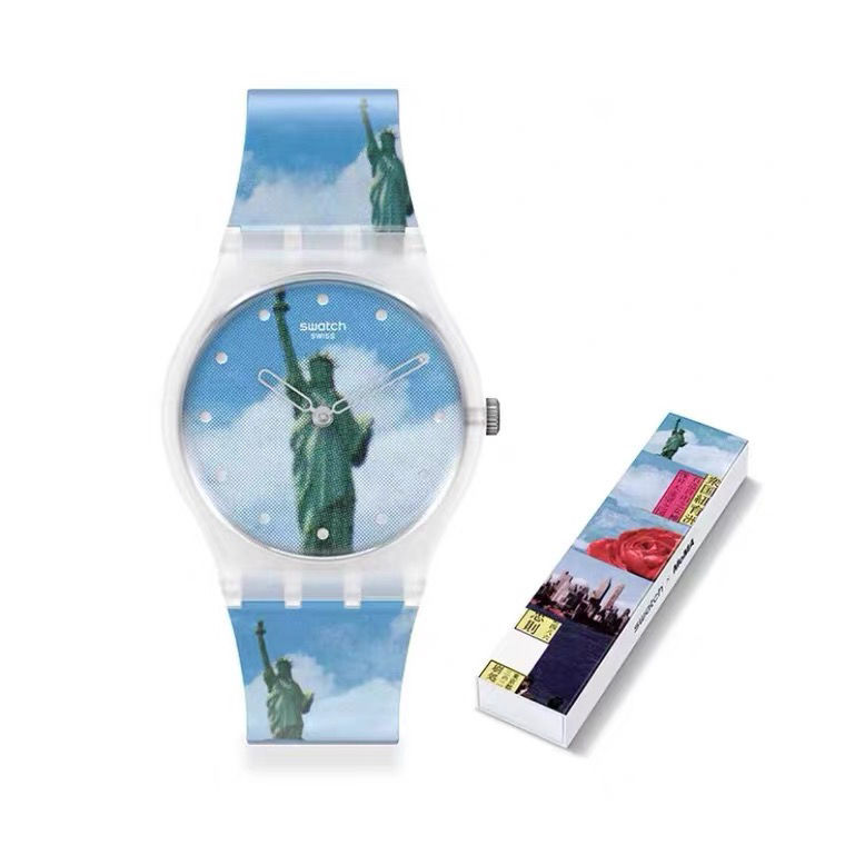 dcoudswatch适用于斯沃琪星空moma合作款艺术礼盒星空纽约瑞士手表