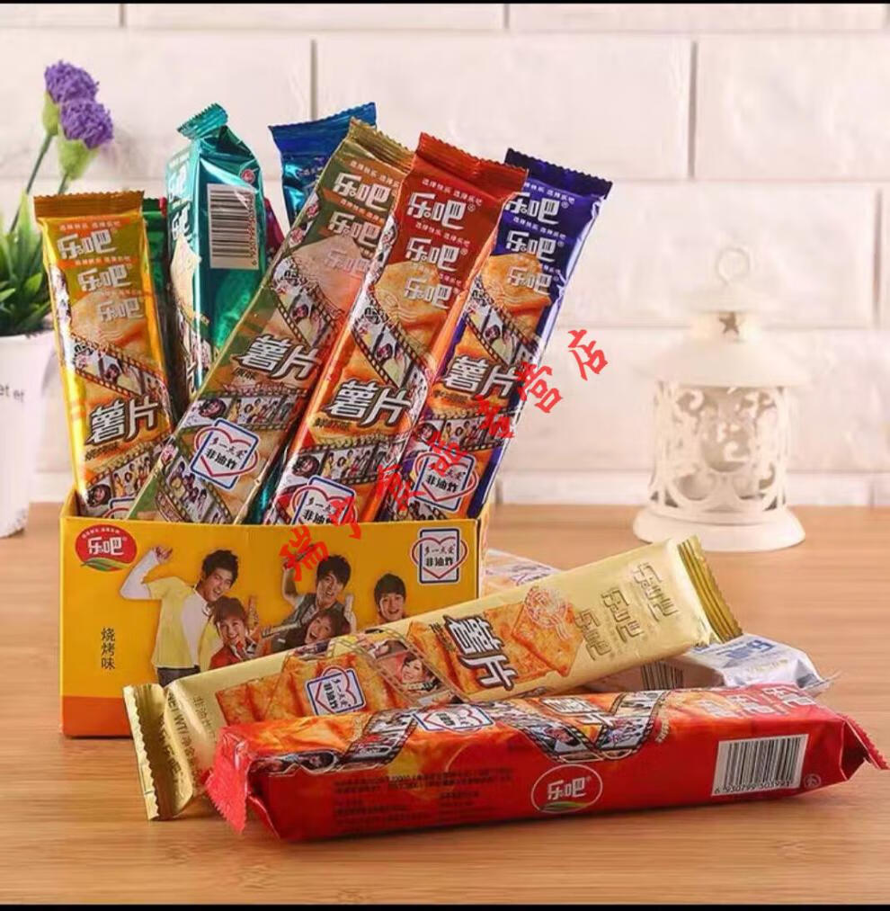 乐吧薯片 50g冲量乐吧薯片非油炸整箱*64袋多口味脆饼干办公室休闲