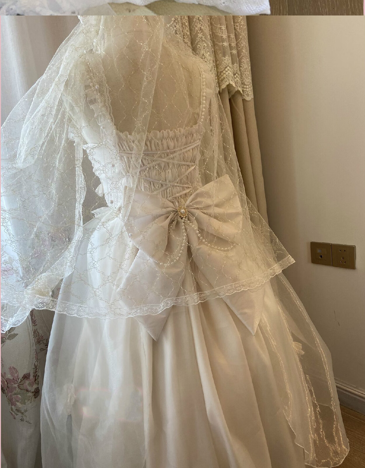 lolita花嫁洛丽塔连衣裙2022lolita公主殿下大裙摆吊带婚纱蝴蝶结拖尾