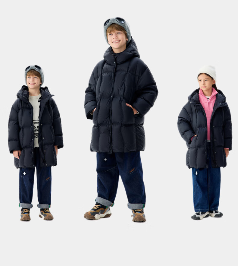 M.Latin Children's Mid-Length down Jacket, 2024 Winter New Style, Girls' down Coat, Rose Pink, 160cm 5