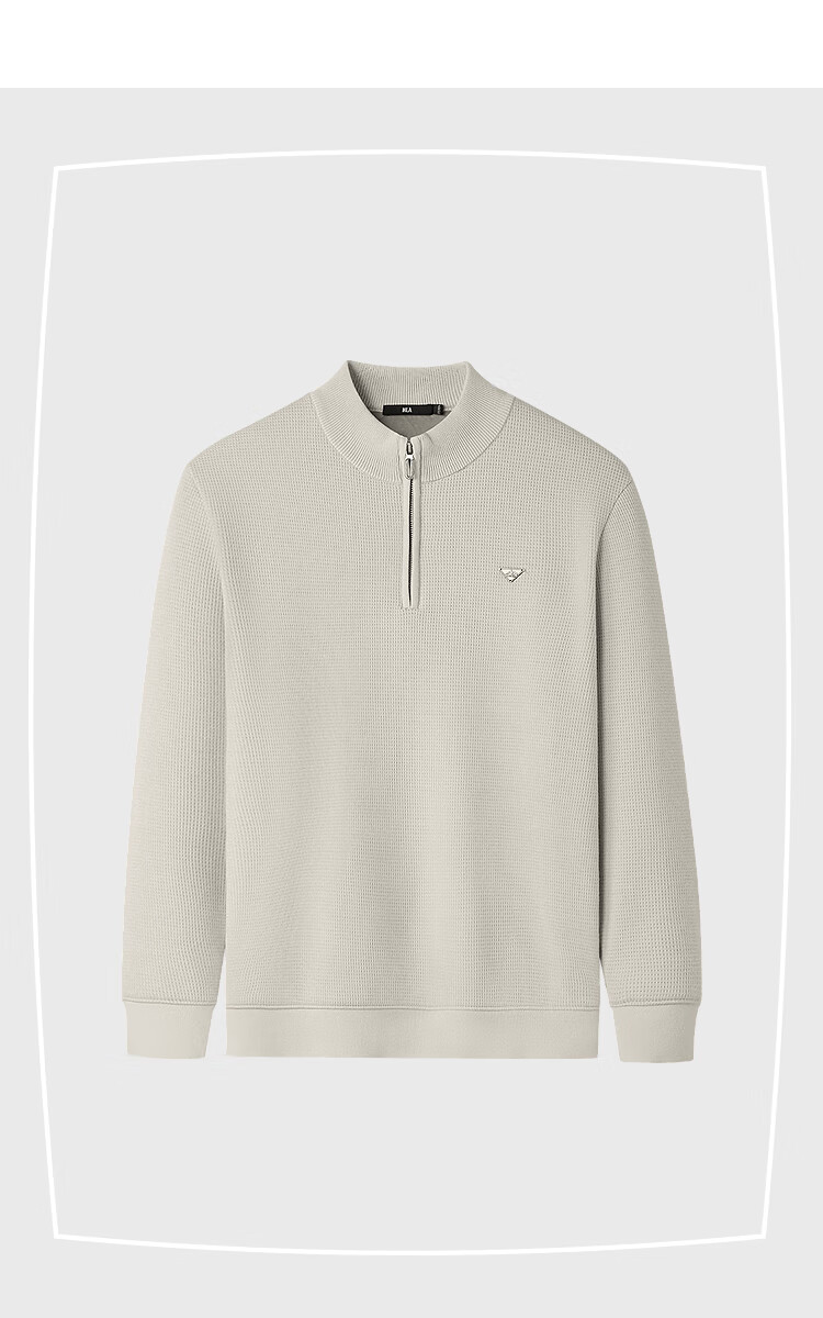 HLA Heilan Home Men's Warm Knitted Sweater 25 Stand Collar Half-Zip Fleece Thickened Winter Pullover 2