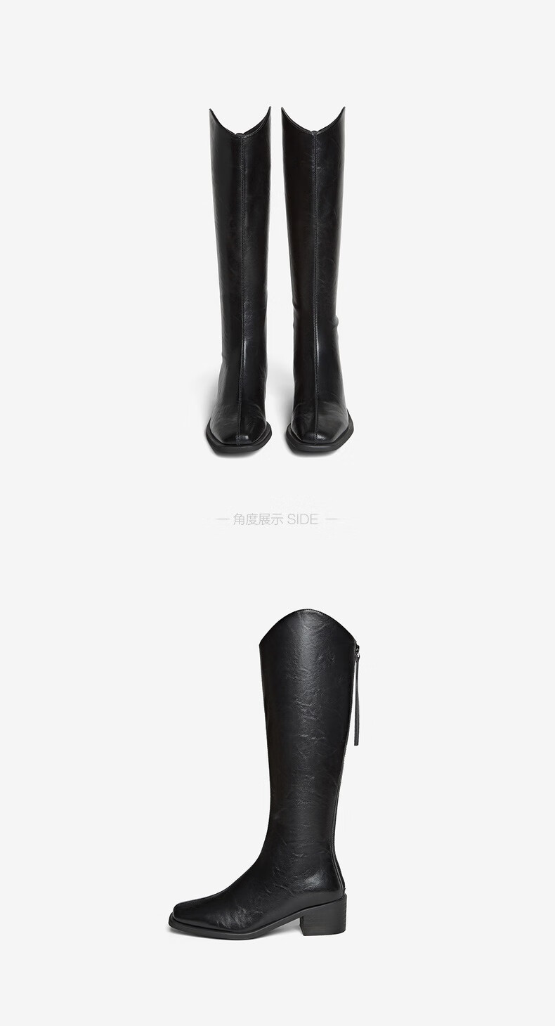 BASTO Rose Knight 25 Winter V-Cut Knight Boots Chunky Heel Women's Long Boots B7201DG5 Brown Size 37 3