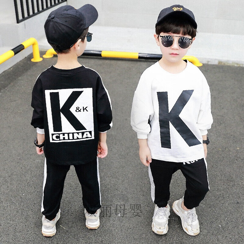 品牌童装亲爱的热爱的kk战队队服同款李现儿童男童秋卫衣套装小孩童装