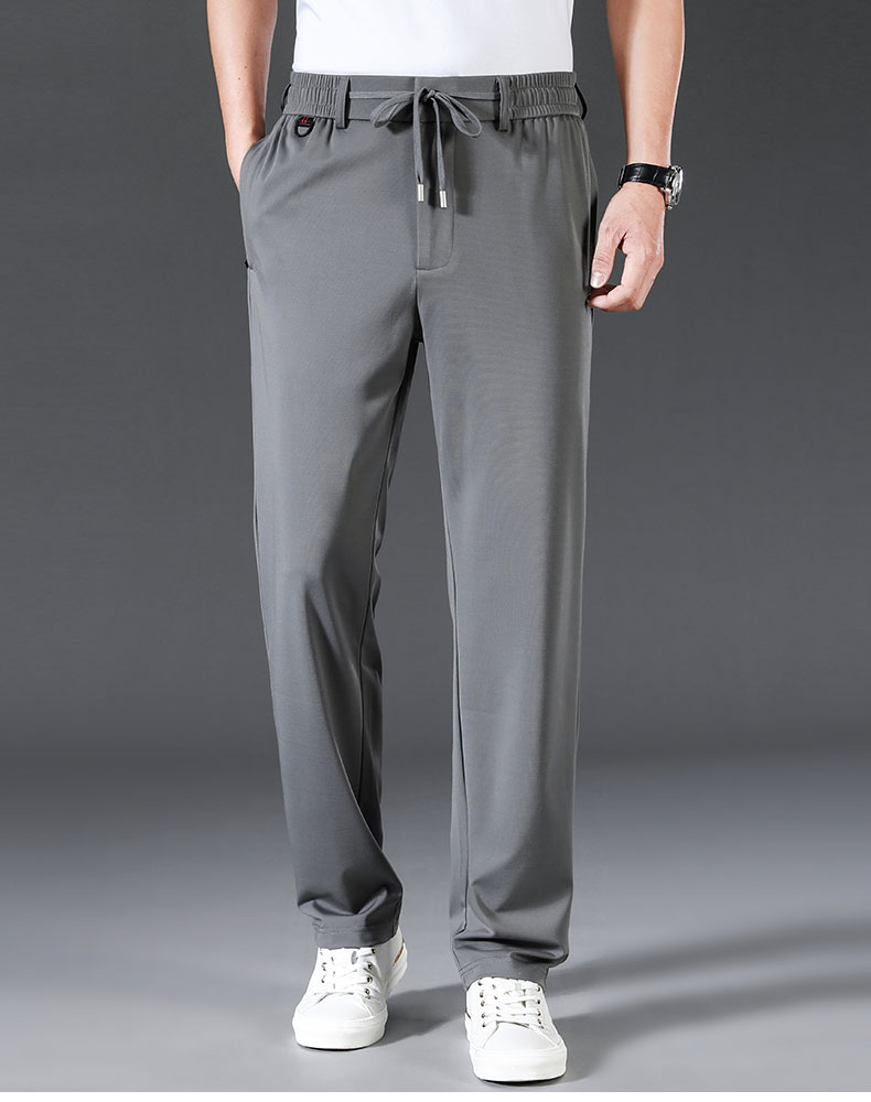 65夫悟高端品牌轻奢侈品男装高档桑蚕丝男士休闲裤夏季新品透气薄款