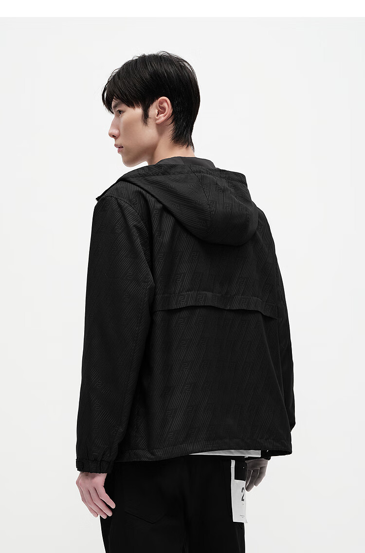 Taipingniao Men's Hooded Casual Trendy Jacket, Loose-Fitting Autumn Coat, Urban Light Outdoor Wear, Black, XL 7