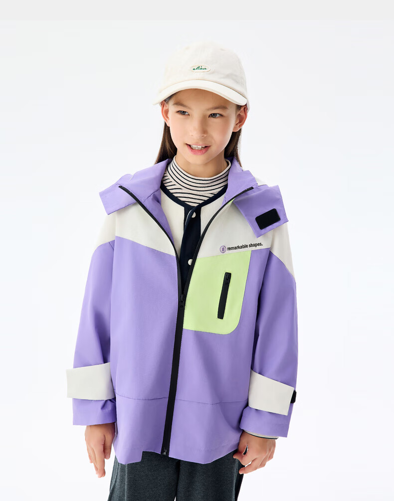M.Latin Children's Jacket, Fall 2024 New Style, Unisex Big Kids Hooded Windbreaker, Army Green, 130cm 9