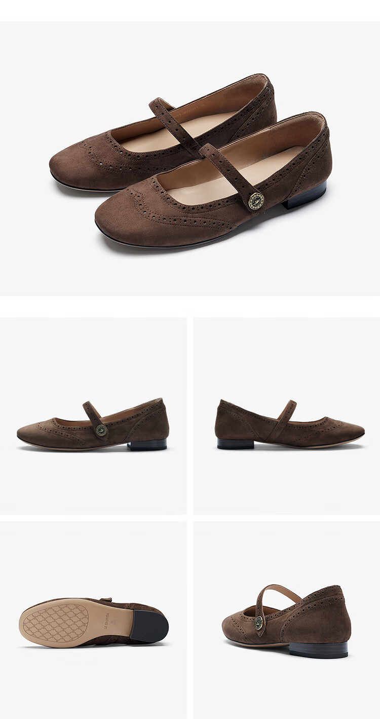Le Saunda 2025 Autumn New Retro Mary Jane Women's Flats 6T15801 Caramel Brown CMS 35 12