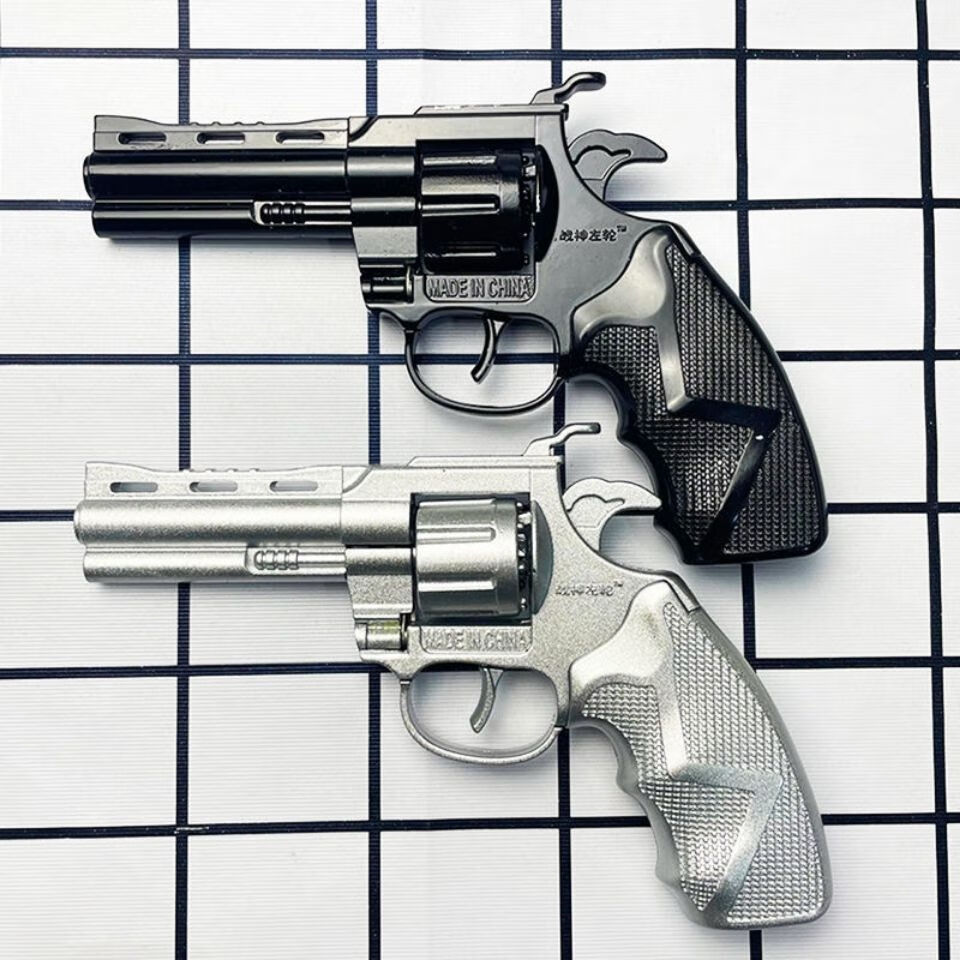 新款左轮侧开枪全金属左轮响炮枪密室逃脱剧本杀儿童新年玩具 全金属