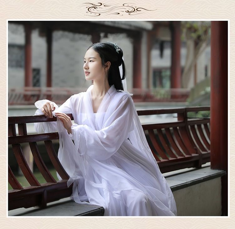 窕妮佛系禅服白娘子鞠婧祎同款芸溪汉服白色超仙飘逸仙女古装襦裙薄纱